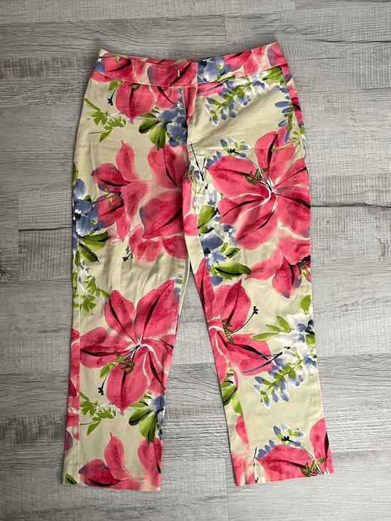 Pants - Women's Floral Print Cotton Pants beautiful size 6 petite